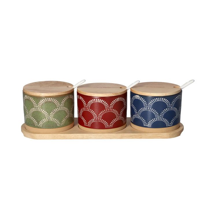 Seasoning-Canister-Set-10pcs-1 عکس بانکه دنی هوم با زیره چوبی