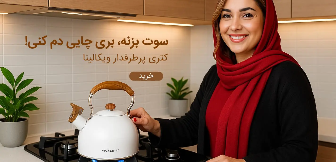 کتری سوت دار استیل کف چدن 2.5 لیتر ویکالینا (VICALINA)