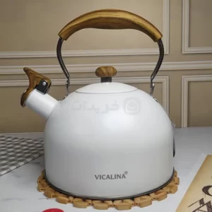 خرید کتری سوتی استیل کف چدن 2.5 لیتر ویکالینا در رنگ سفید