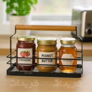 استند فلزی مستطیل لیمون با دسته چوبی