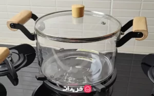 خرید قابلمه پیرکس دسته چوبی