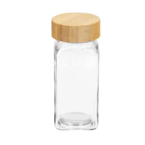 قیمت و خرید جا ادویه شیشه ای درب بامبو