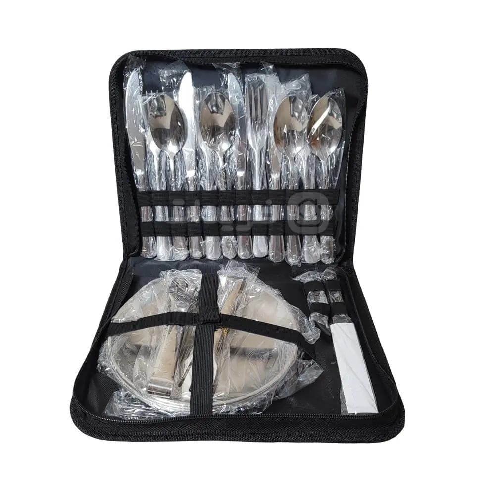 Stainless-Steel-Camping-Crockery-Set-4-People-10 قیمت و خرید ست ظروف مسافرتی استیل کیف دار طرح جدید - 4 نفره