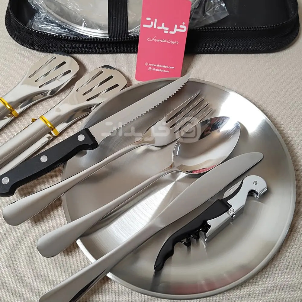 Stainless-Steel-Camping-Crockery-Set-4-People-8 قیمت و خرید پک مسافرتی 4 نفره