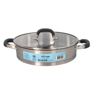 قیمت و خرید تابه استیل درب‌ دار ۲۶ سانتی متر دنی هوم کد DH17-26C