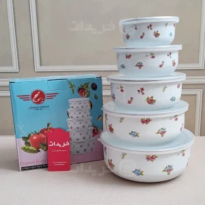 قیمت و خرید ظرف لعابی 5 تکه طرح شکوفه